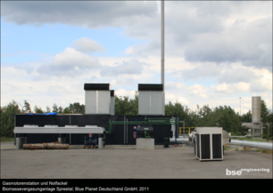 Gasmotorenstation Notfackel Biomassevergasungsanlage Spreetal Blue Planet Deutschland GmbH